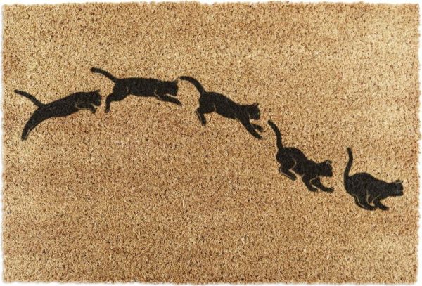 Rohožka z kokosového vlákna 60x90 cm Jumping Cats – Artsy Doormats