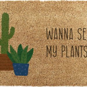 Rohožka z kokosového vlákna 40x60 cm Wanna See My Plants – Artsy Doormats