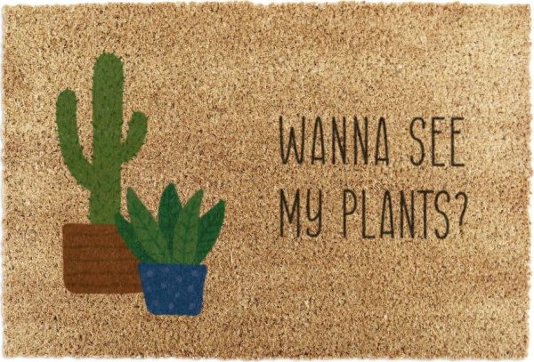 Rohožka z kokosového vlákna 60x90 cm Wanna See My Plants – Artsy Doormats