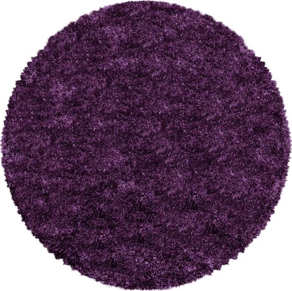 Tmavě fialový kulatý koberec ø 160 cm Fluffy – Ayyildiz Carpets