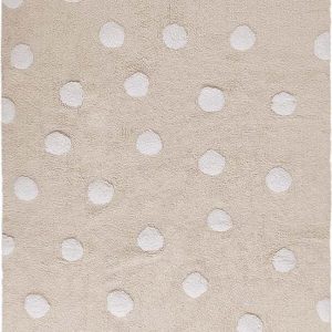 Béžový pratelný ručně tkaný bavlněný dětský koberec 120x160 cm Polka Dots Beige – Lorena Canals