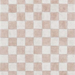 Světle růžovo-krémový pratelný ručně tkaný bavlněný koberec 120x160 cm Kitchen Tiles Rose – Lorena Canals