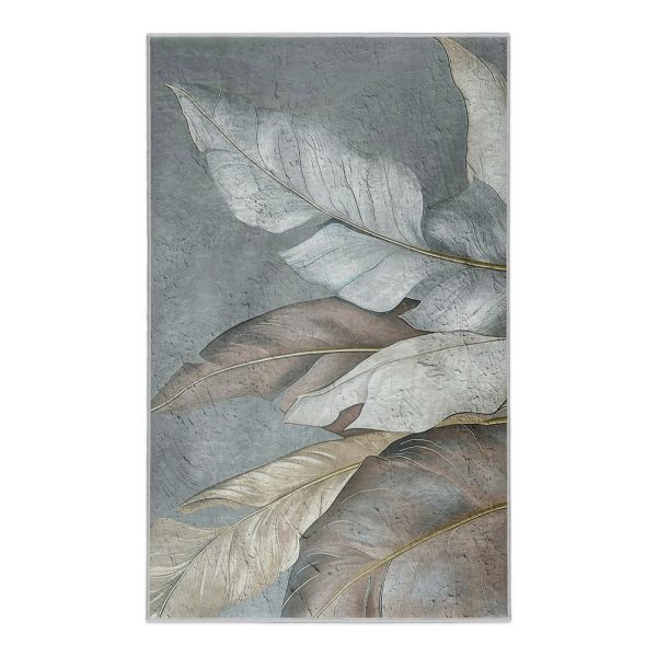 Zeleno-šedý pratelný koberec 80x150 cm Dusty Leaves – Mila Home