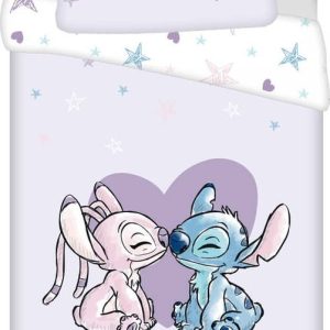 Bavlněné dětské povlečení na jednolůžko 140x200 cm Lilo and Stitch "Heart" – Jerry Fabrics