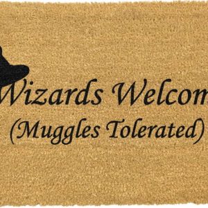 Rohožka z přírodního kokosového vlákna Artsy Doormats Wizards Welcome